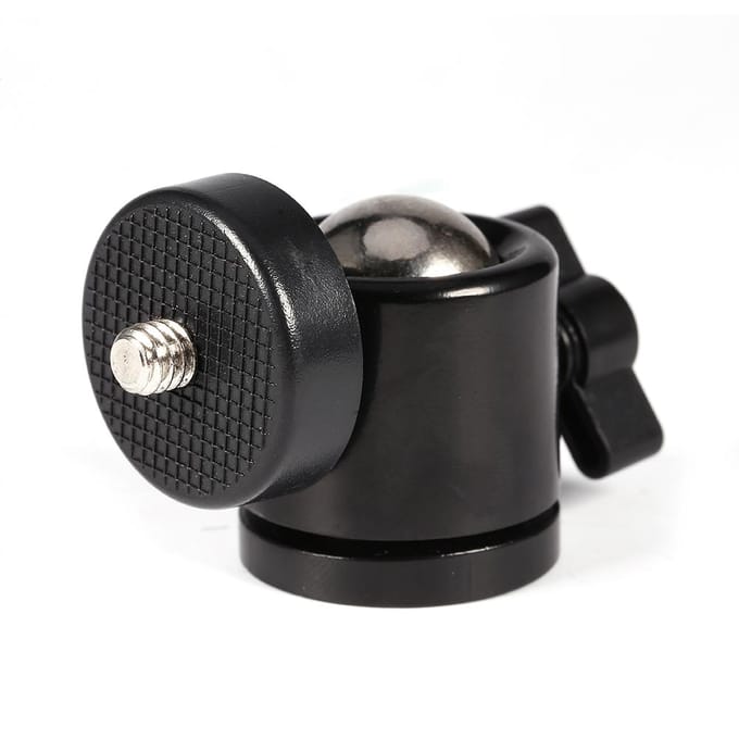 Nieuwe 360 graden Mini Balhoofd Beugel Mount Voor 1/4  Camera Statief & 3/8  Flitshouder black