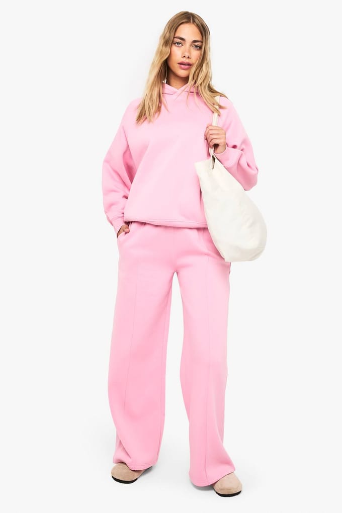 boohoo Dames Raglansteek Oversized Hoodie | Pink | Maat: Large