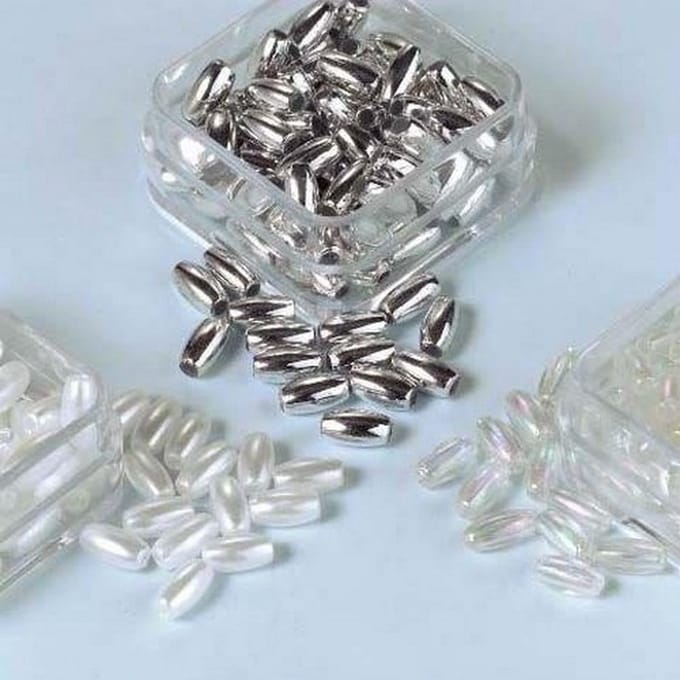 Parelkraaltjes ovaal wit-transp-zilver 6 milimeter 12100-0001