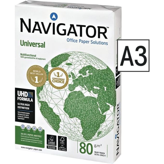 Kopieerpapier Navigator Universal, DIN A3, 80 g/m², helderwit, 500 vellen