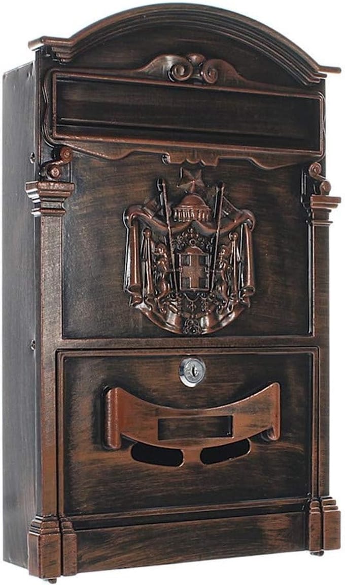 Brievenbus - Postbus - Post ontvangen - Cilinderslot - 26x41cm - Antiek