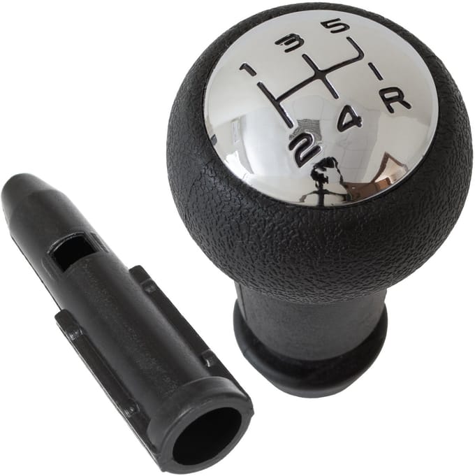 Modecar - Versnellingspookknop - Adapter - Zwart en Chroom - 5 versnellingen + R