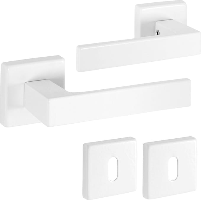 Eliot® Deurbeslag set - deurklinken met deurrozetten baardsleutel - wit - voor binnen deuren