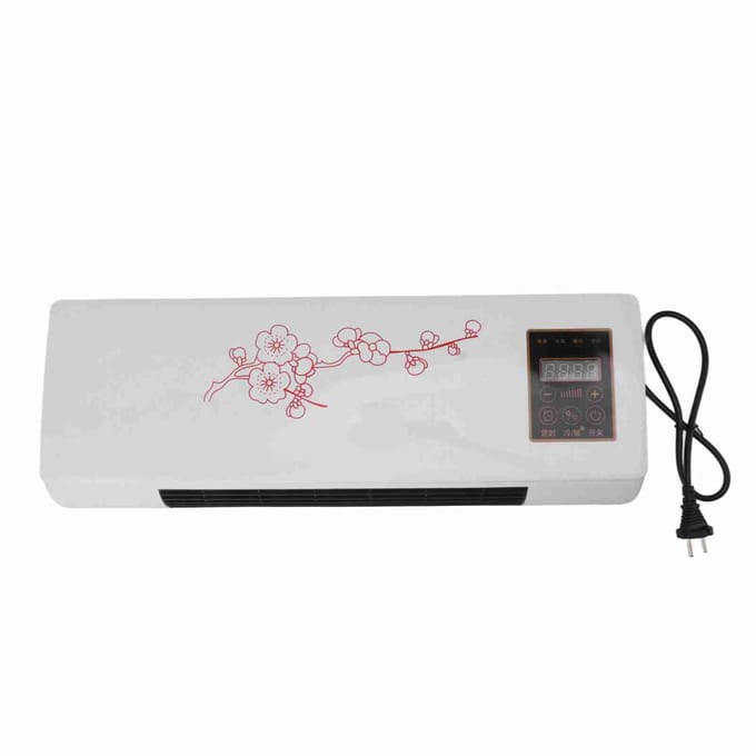 Chauffage d'appoint Polyvalent Portable Faible Bruit Ventilateur Chauffant Mural Avec Télécommande pour Salle de Bain Chambre à Coucher white