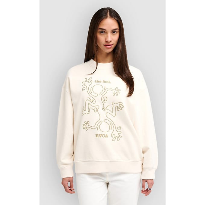 RVCA Raver Relaxed Crew Sweater wit