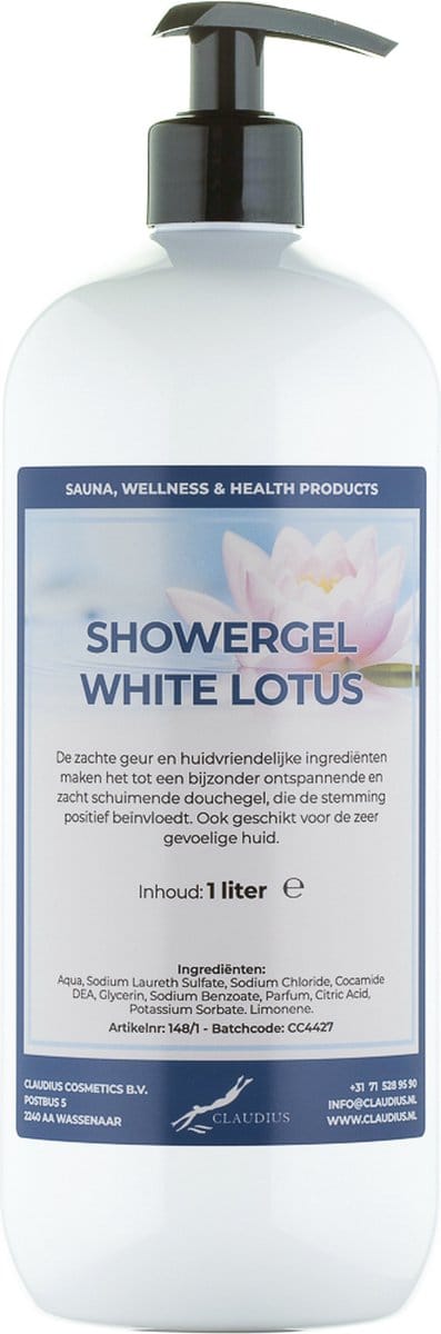 Douchegel White Lotus 1 liter - met gratis pomp - showergel