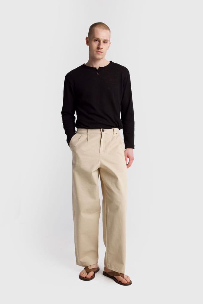 Heren Regular Fit Plissee Gabardine Broeken