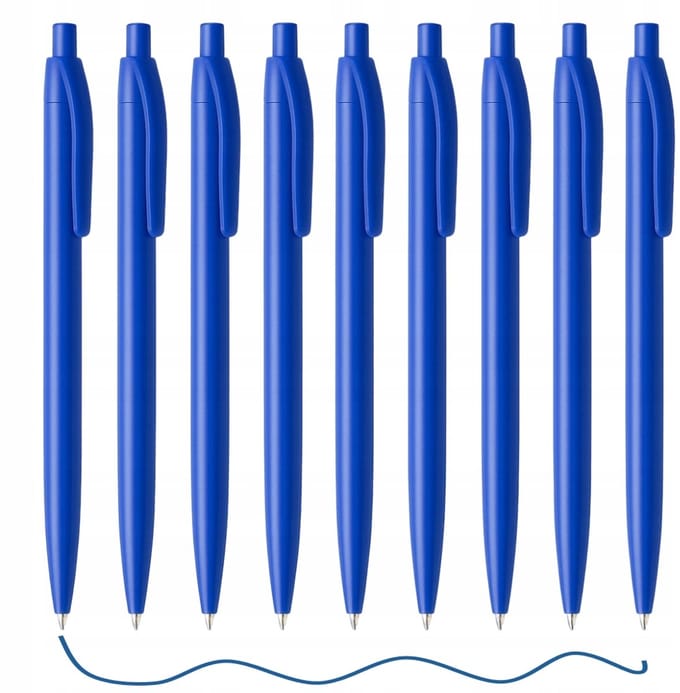 10x Blauwe ABS Ballpoint Pen met Knop - Kantoor & School