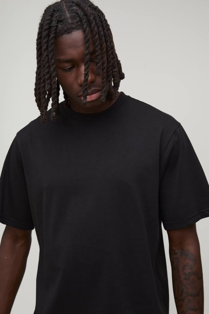 Essential Regular Fit Crew Neck T-Shirt | Black | Size Medium