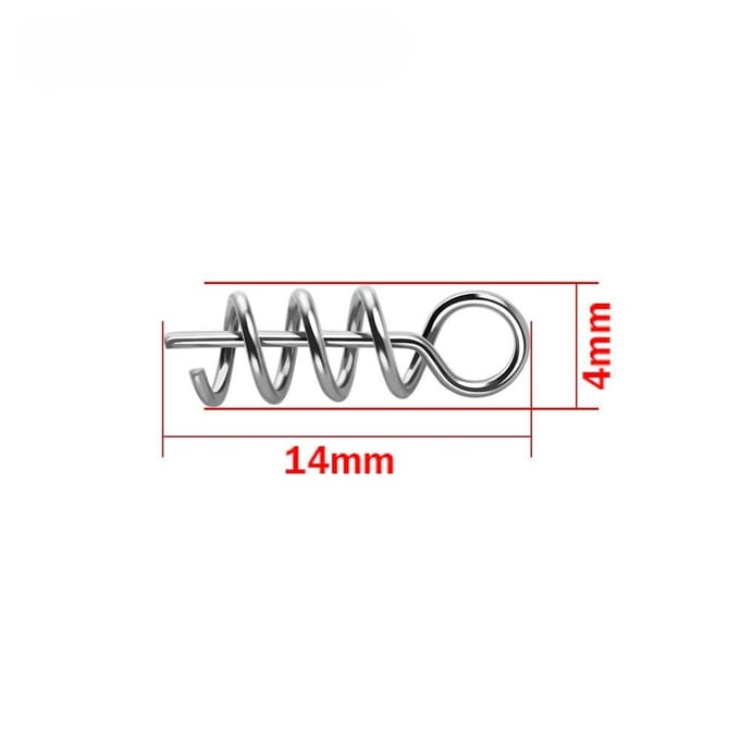 50 stuks/partij Spring Lock Pin Crank Hook Fishing Connector RVS Wartels & Snap Soft Bait white