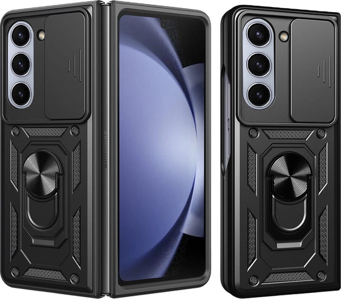 Hoesje geschikt voor Samsung Galaxy Z Fold 6 - Techsuit Camshield Back Cover - Zwart