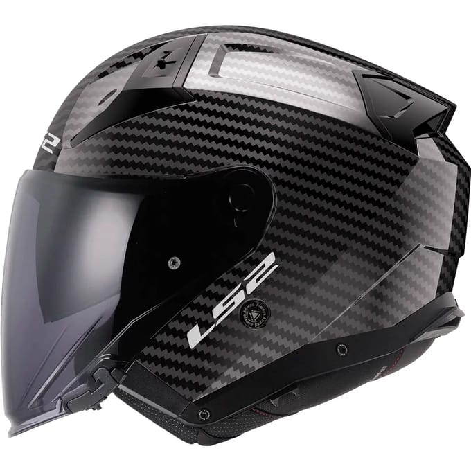 LS2 OF603 Infinity II Glossy Carbon Jethelm - Helm