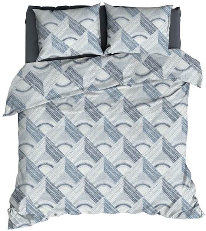 Romanette Pantheon Dekbedovertrek - Extra breed - 260x200/220 cm - Blauw/Grijs
