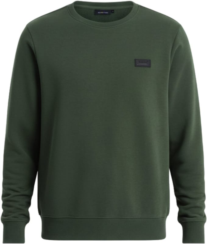 OMBRE Sweater - Regular Fit - Katoen - Lange Mouw Donkergroen M
