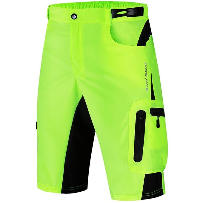 WOSAWE – short de cyclisme pour hommes, short décontracté, respirant, coupe ample, séchage rapide L vert