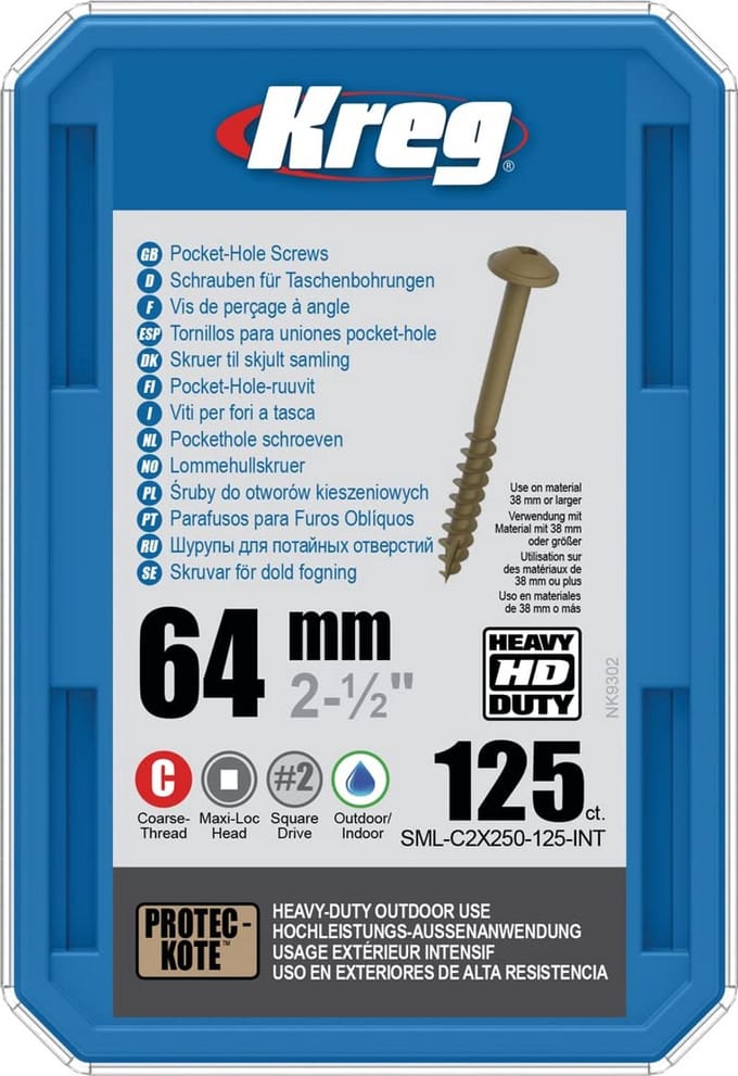 125 Stuks HD Schroeven voor Buitenconstructies 14 x 64 mm met Dikke Schroefdraad