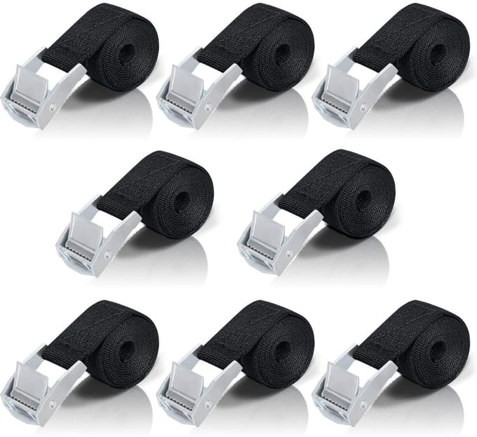 Korte Spanbanden - 1 m x 25 mm - Verstelbaar - 8 Stuks