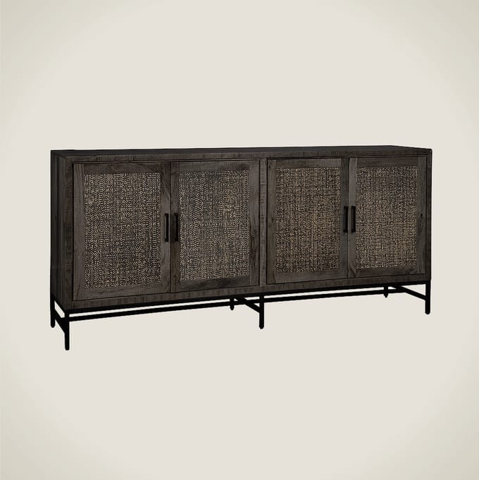 RENEW Carini Sideboard black 4 drs. 200x45x90