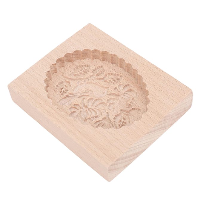 Houten Koekjesvorm Gesneden Vogelpatroon Multifunctionele Koekjespers Stempelvorm Bakgereedschap L(for 6.5-9kg) beige