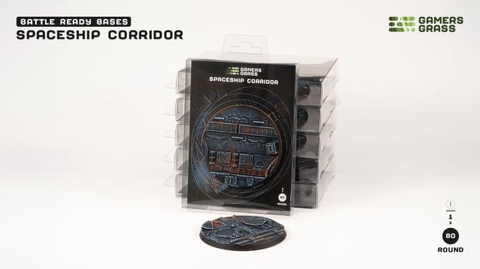 Spaceship Corridor Base Pre-Painted (1x 80mm Round)