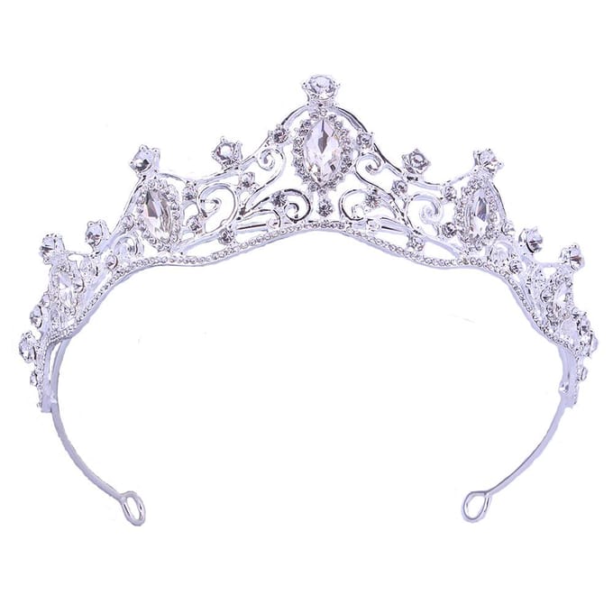 Bruidshoofdband Kroon Bruidsbruiloft Sieraden Hoofdtooi Haarclip Kroonhaarsluiting gray