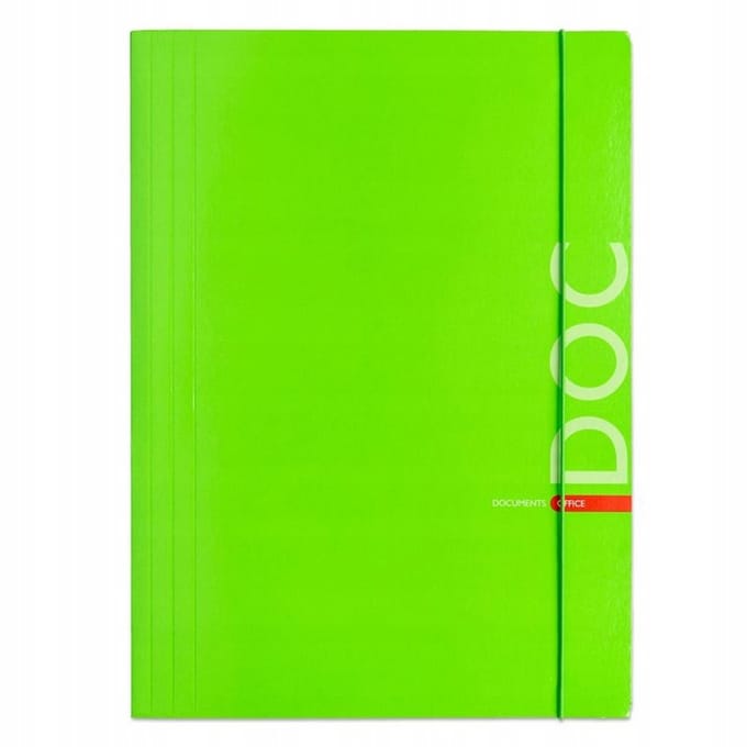 Barbara A4 Fluo Groene Map met Elastiek - 350g Karton