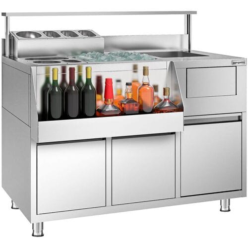 GGM Gastro Cocktail-Zubereitungstisch - Edelstahl - 1200x720mm - mit 2 Schubladen
