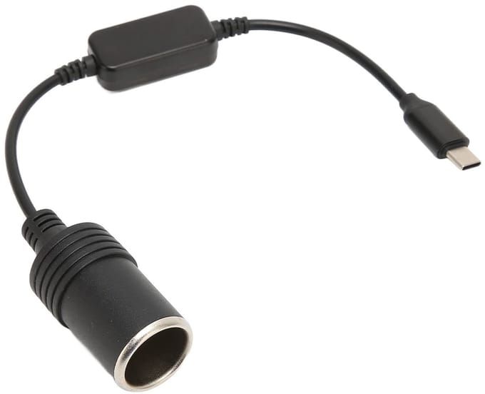 Allecto - 5V USB C Naar 12V DC Adapter - Power Converter - Compact formaat - Sigarettenaansteker - Auto-apparaten - 12V 3A