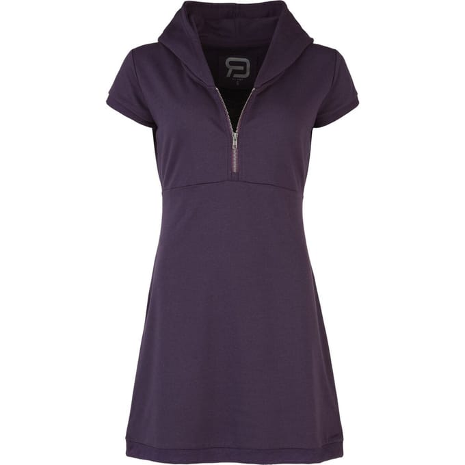 R.E.D. Rock-Engineered Design Paarse korte jurk met capuchon en rits - Dames - S