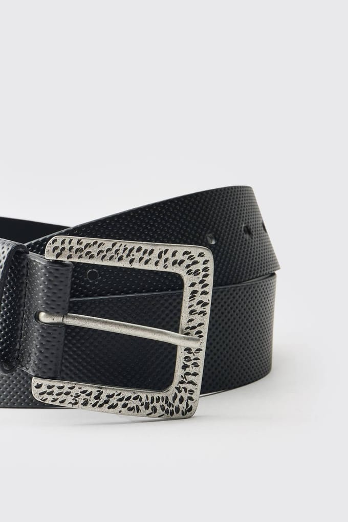 PU Belt With Silver Buckle | Black | Size Small