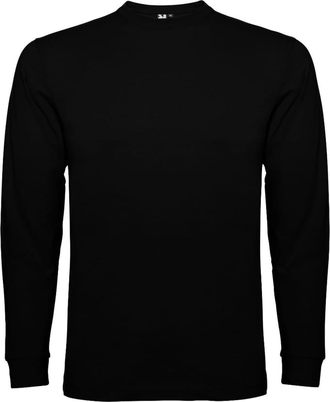 Zwart Effen t-shirt lange mouwen model Pointer merk Roly maat 3XL