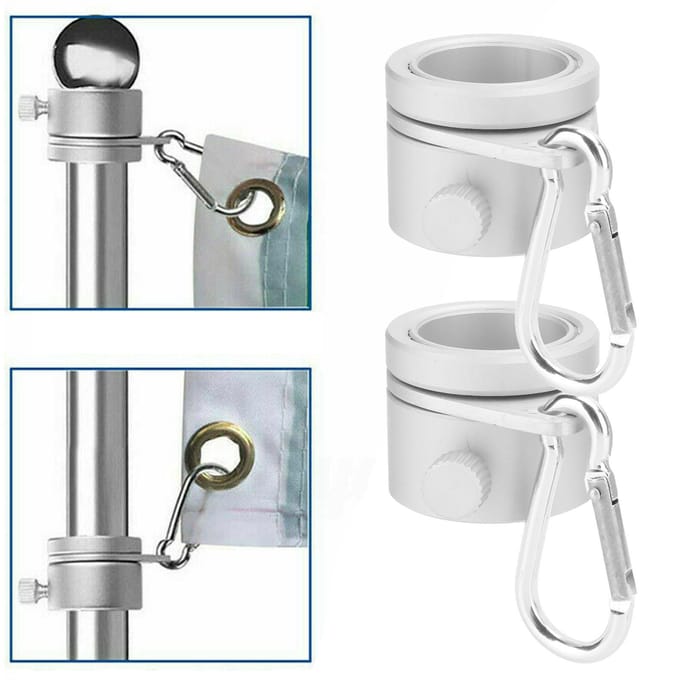 2 Pièces 1 pouce Anneaux de Montage de Mât Rotatifs Alliage d'Aluminium Clip de Mât avec Vis Réglable