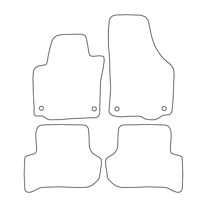 Set veloursmatten geschikt voor Skoda Yeti 2009-2017 - zwarte afwerking