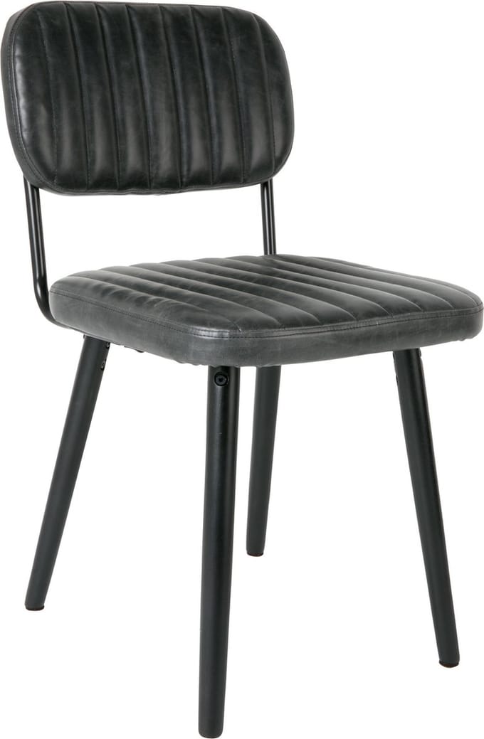Housecraft Living Jake Worn Eetkamerstoel Kunstleer Zwart