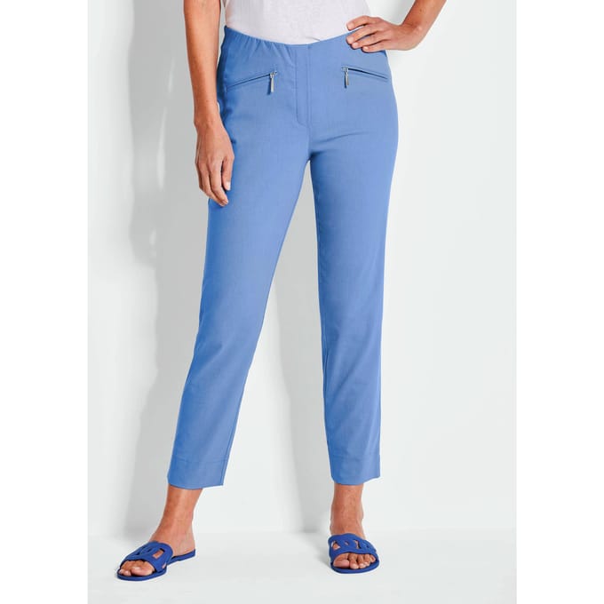 7/8-broek LOUISA van bengaline - blauw - Gr. 40 van Goldner Fashion