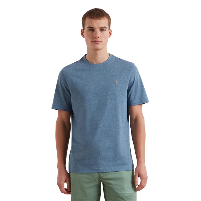 Farah Heren Logo Regular T-Shirt (Blauwe vloed)