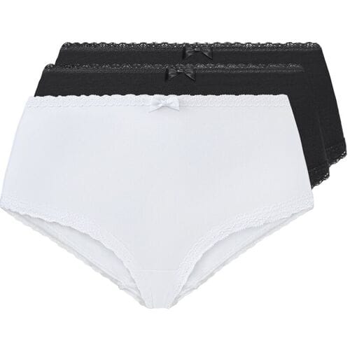 ESMARA 3 dames hipsters (Zwart/wit, S (36/38))