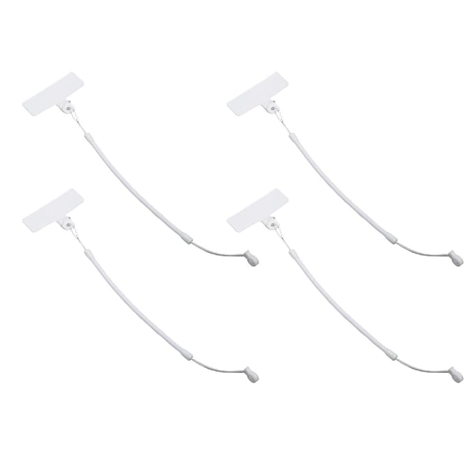 4 pièces Lanière de stylo rétractable avec anneau Anti-perte Élastique Lanière pour stylo pour tableaux d'écriture Porte-documents Fixation Porte-stylo blanc