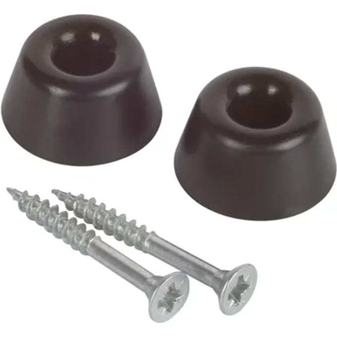 Fix-o-moll Stootdop - Om Te Schroeven - Zwart - Rubber - 21x10mm - 2 Stuks