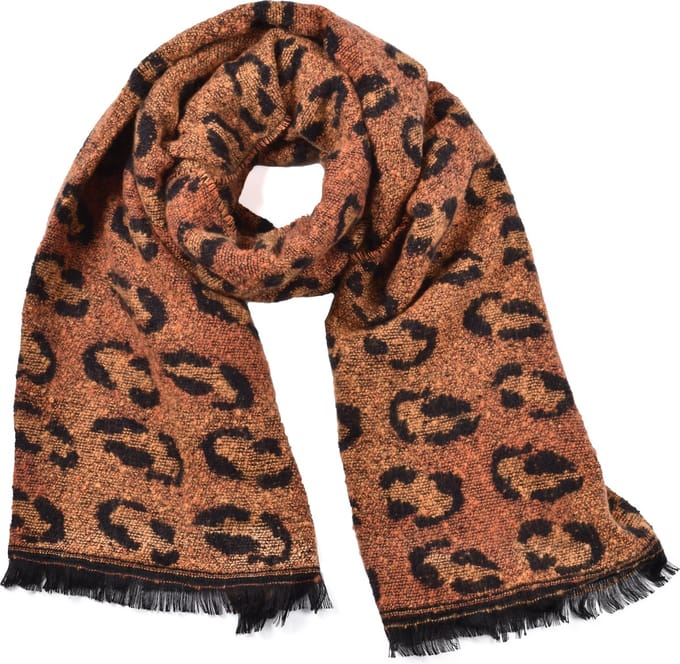 Wintersjaal / dik / leopard / 2 kanten