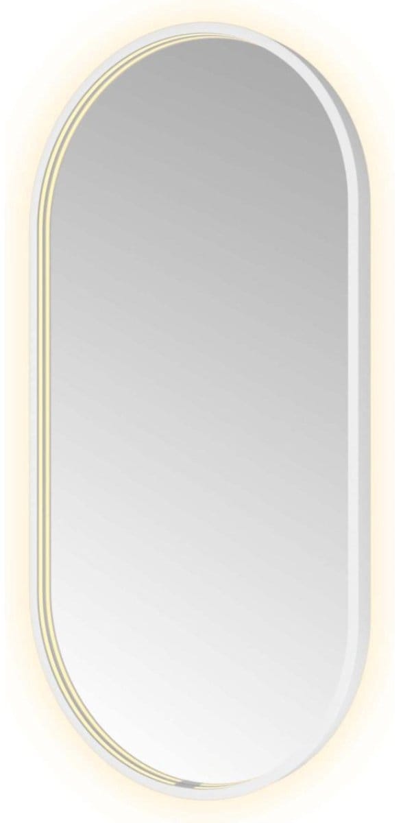 Hotbath &More Mirrors Oval LED Badkamerspiegel - Ovaal - 100 x 50 cm - Mat Wit
