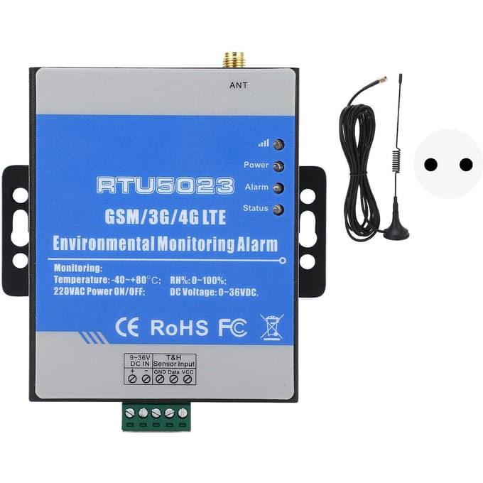 RTU5023 GSM 3G 4G LTE Omgevingsalarm 0?36V Temperatuur Vochtigheid Uitschakeldetector voor Thuis gray