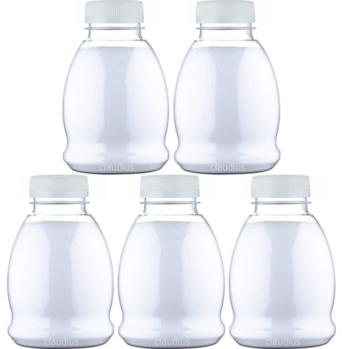Scrubzout Kokos 375 - gram - Fles met transparante dop - Set van 5 stuks - Hydraterende Lichaamsscrub
