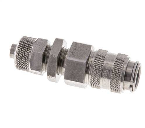 RVS DN 5 Luchtkoppeling Snelkoppeling 6x8 mm Push-On Schotkoppeling Double Shut-Off - CLS5-NB-S-SV-P-6