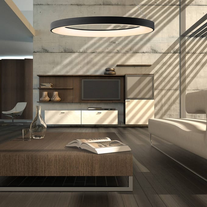 Mantra Iluminación Smart LED hanglamp Niseko II, 65 cm, zwart, CCT, dimbaar