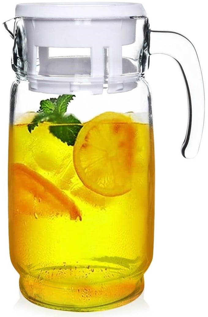 Vilde Glas Serie - Glazen Kan - 2L - Met Deksel - Ergonomische Handgreep