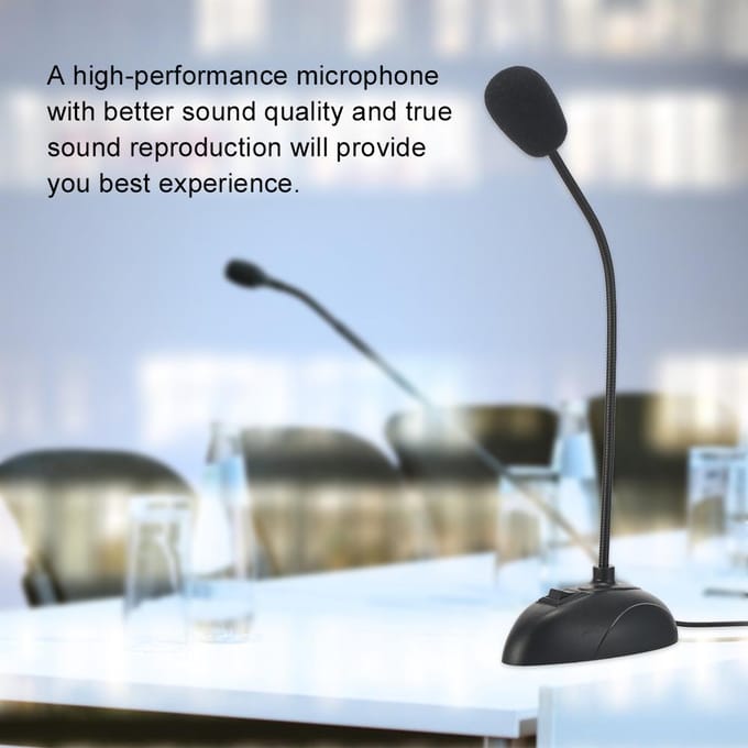 Support Flexible Mini Studio Microphone vocal prise 3.5mm micro col de cygne Microphone filaire pour ordinateur noir