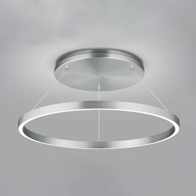 Knapstein LED hanglamp Lisa-D, ringvormig, mat nikkel