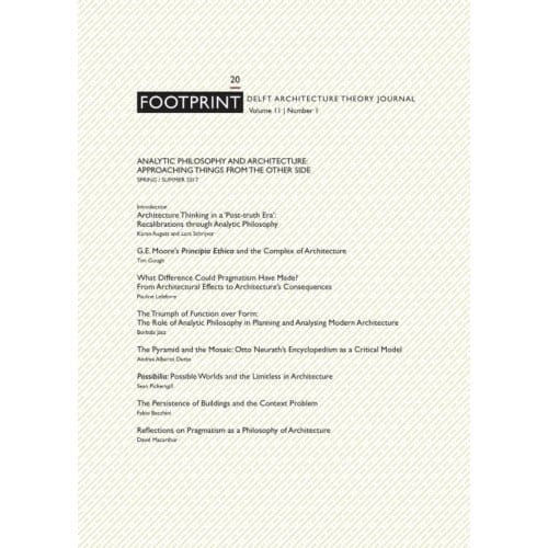Footprint 20 Analytic Philosophy And Architecture / Spring/Summer 2017