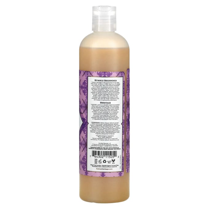 Nubian Heritage, Body Wash, Lavender & Wildflowers, 13 fl oz (384 ml) white